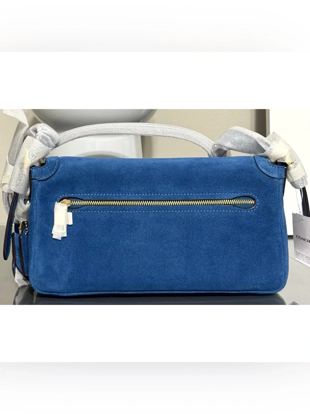 COACH Etta Small Flap Shoulder Bag, BLUE JAY